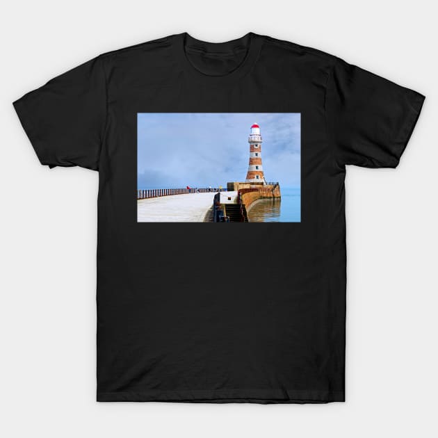 Roker Pier and Lighthouse, Sunderland, North East England T-Shirt by MartynUK